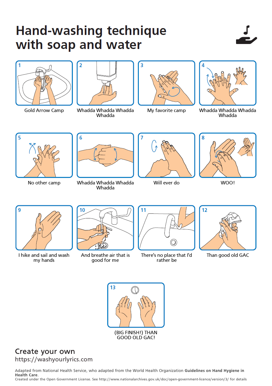 Wash Your Hands the GAC Way! Gold Arrow Camp California Summer Camp and Traditional